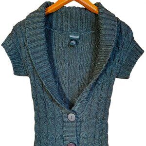 Cardigan 90’s Vintage Preppy Sweater Vest Layering Piece Dark Teal Sz. XS‎